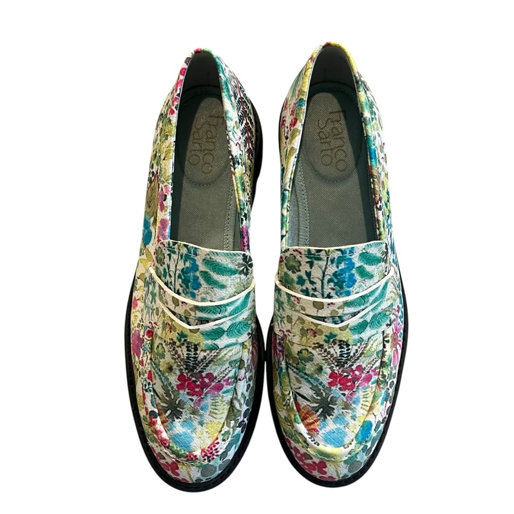Franco Sarto L-Balin Floral Chunky Lug Sole Loafers, Sz 7.5 - Picture 4 of 14